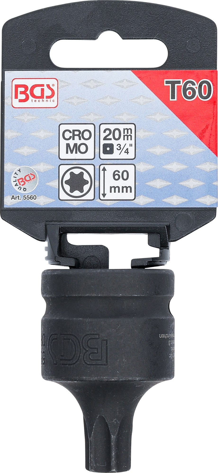 BGS 5560 Kraft Biteinsatz T-Profil (für Torx) T60 Länge 60mm Antrieb 20mm (3/4")