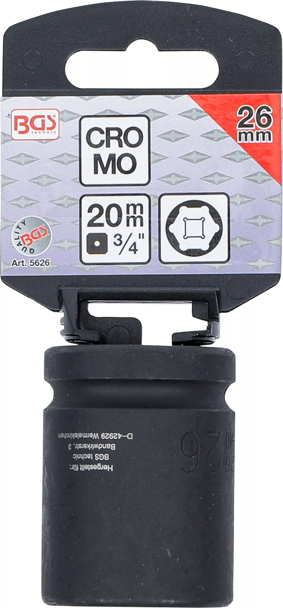 BGS 5626 Impact Nuss 26mm Antrieb 20mm (3/4") für Schlagschrauber
