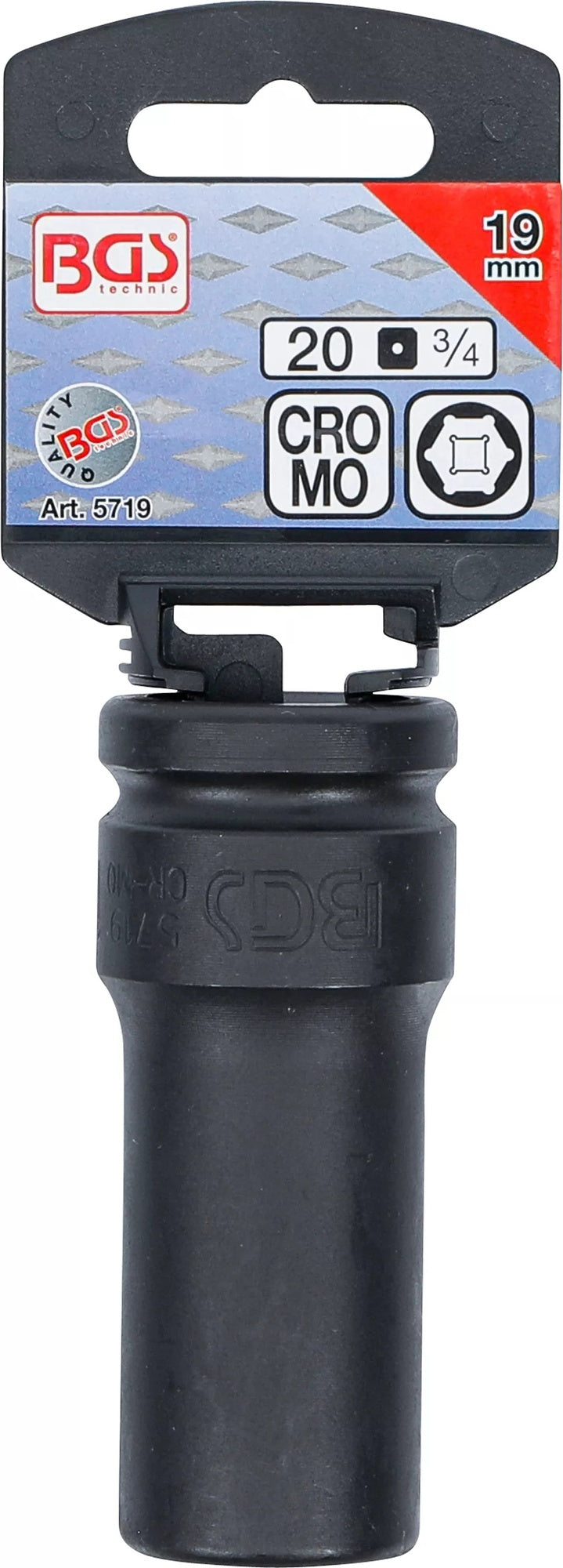 BGS 5719 Impact Nuss 19mm lang/tief Antrieb 20mm (3/4") für Schlagschrauber