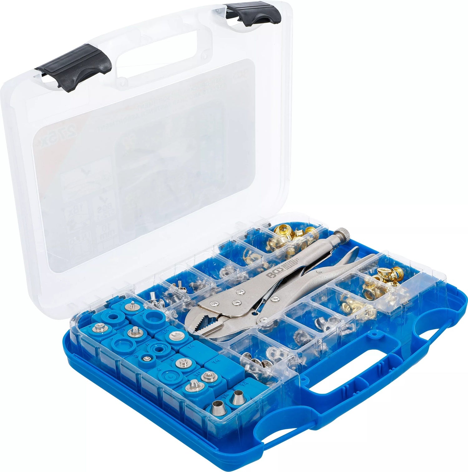 BGS 572 Sortiment mit Ösen, Druckknöpfen und passender Zange 275 teilig