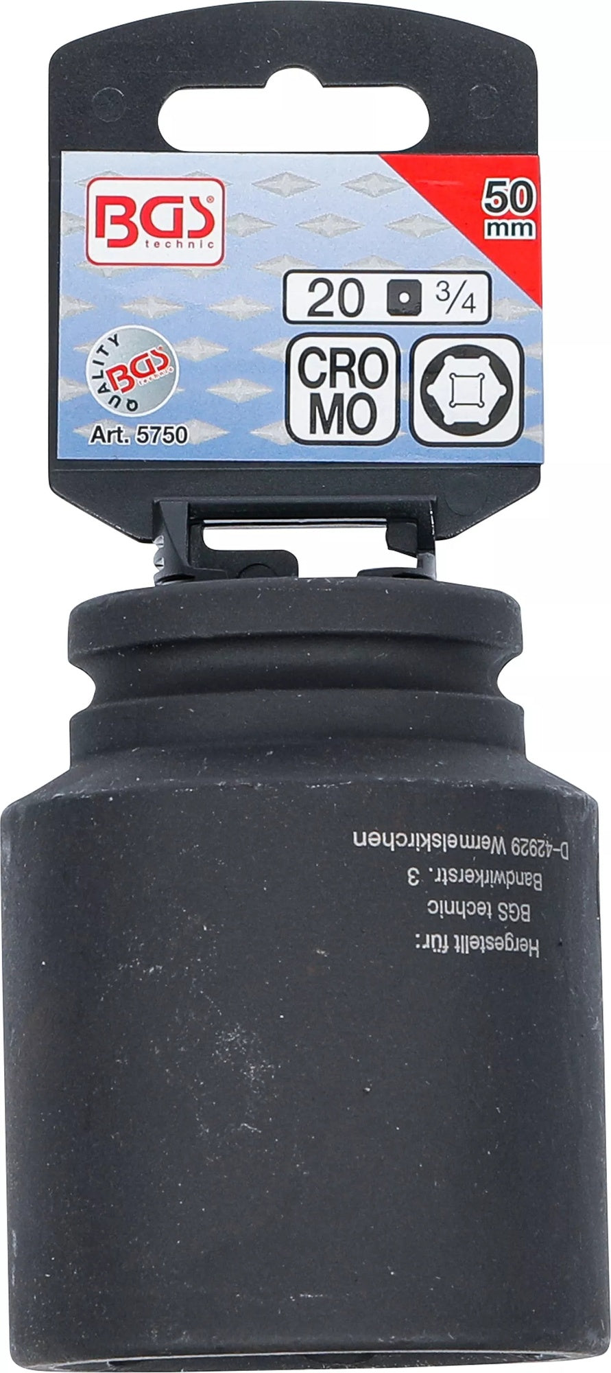 BGS 5750 Impact Nuss 50mm lang/tief Antrieb 20mm (3/4") für Schlagschrauber