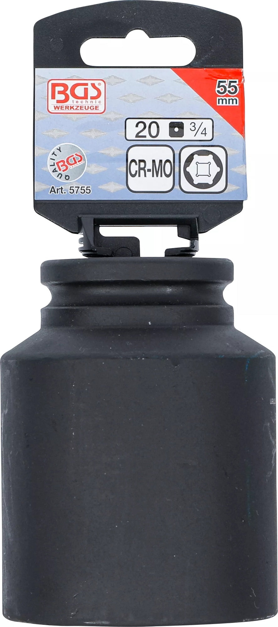 BGS 5755 Impact Nuss 55mm lang/tief Antrieb 20mm (3/4") für Schlagschrauber