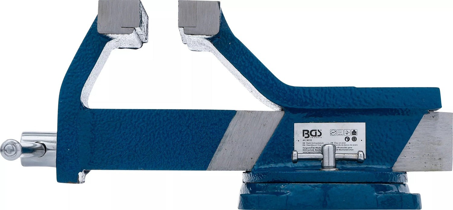 BGS 58110 Stahl Schraubstock geschmiedet mit 100mm Spannbacken 360° drehbar
