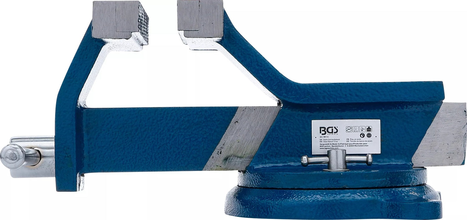 BGS 58112 Stahl Schraubstock geschmiedet mit 125mm Spannbacken 360° drehbar