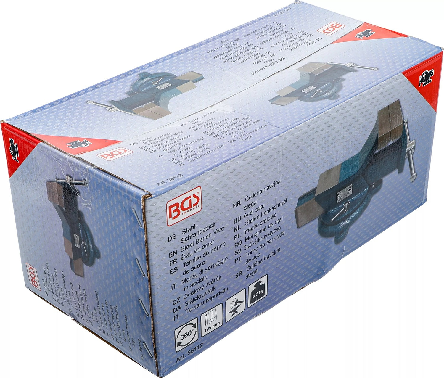 BGS 58112 Stahl Schraubstock geschmiedet mit 125mm Spannbacken 360° drehbar