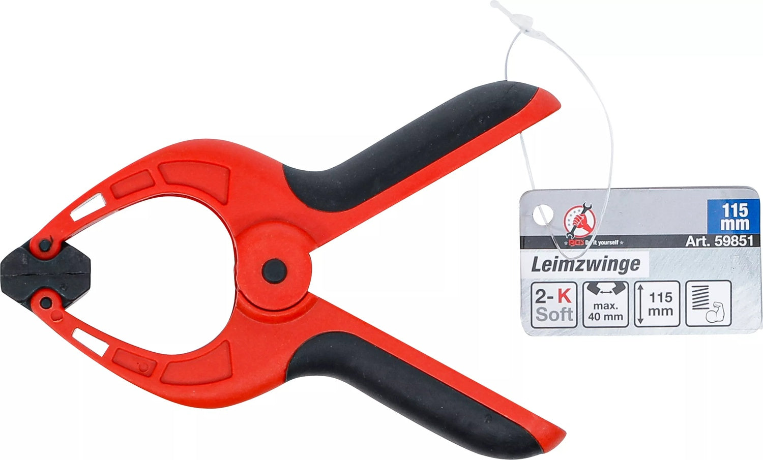 BGS DIY 59851 Leimzwinge Nylon Länge 1115mm Spannbereich 0-40mm