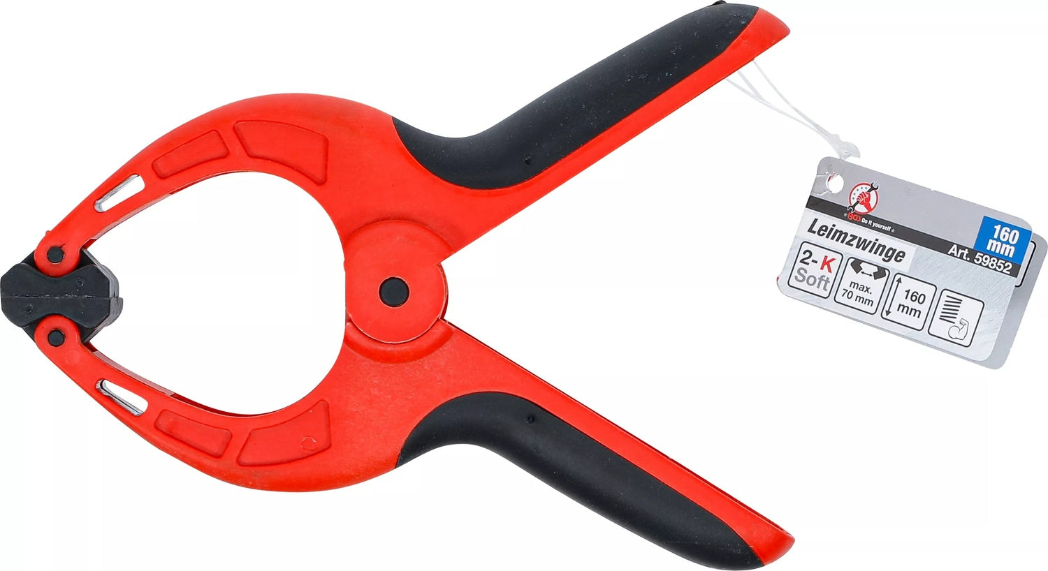 BGS DIY 59852 Leimzwinge Nylon Länge 160mm Spannbereich 0-70mm