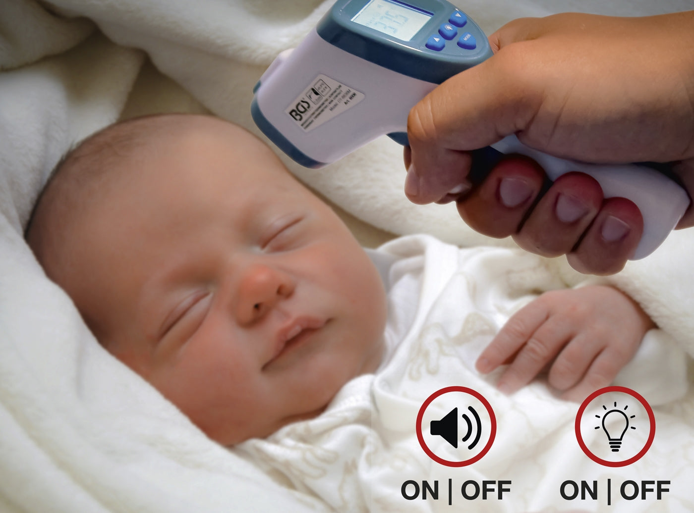 BGS 6007 digitales Infrarot Stirn Fieber Thermometer kontaktlos 0-100°C