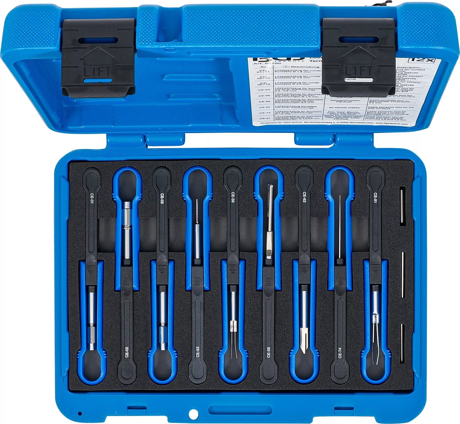BGS 60100 Satz Entriegelungswerkzeug Auspinwerkzeug KfZ Kabel Stecker