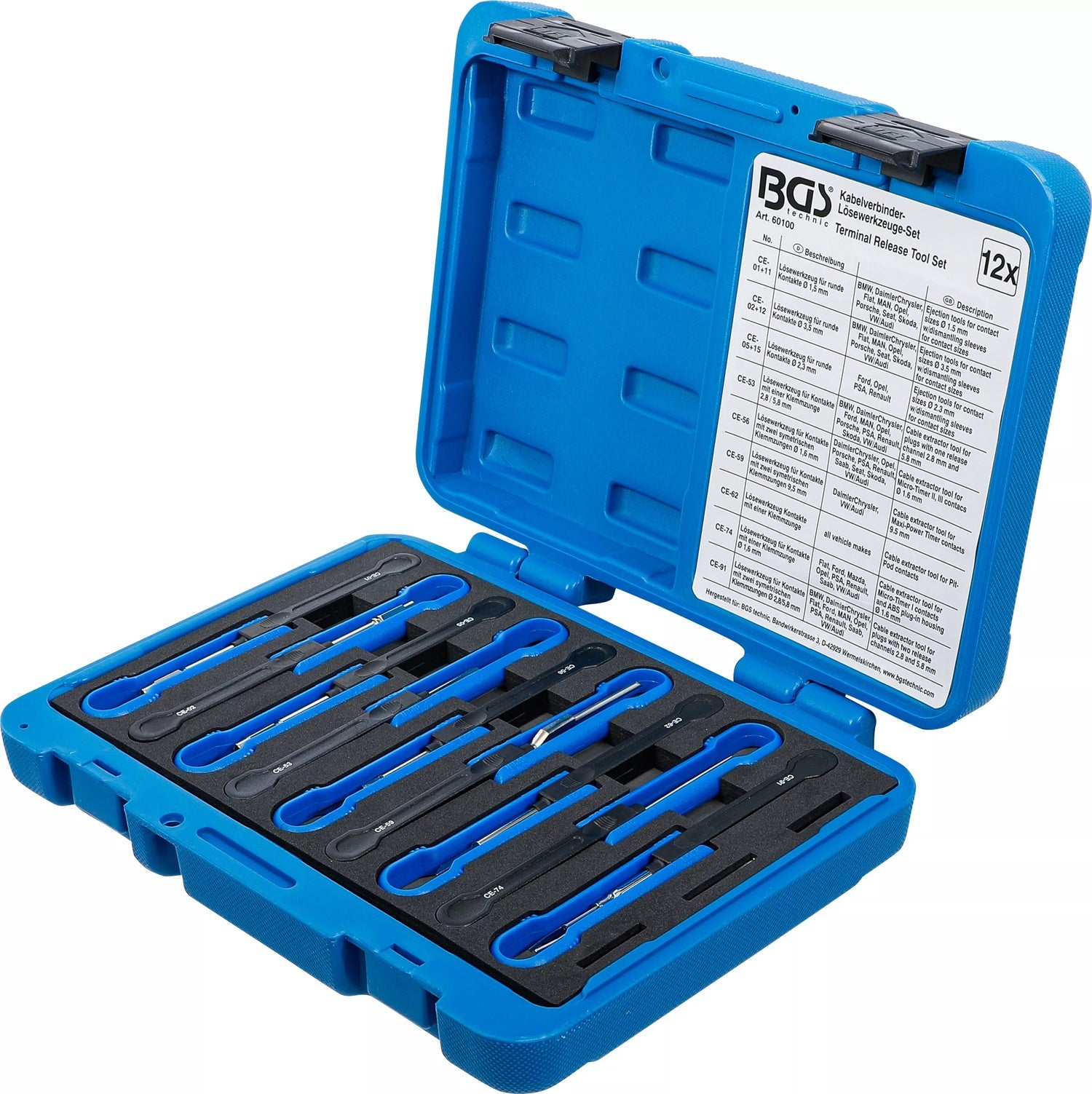 BGS 60100 Satz Entriegelungswerkzeug Auspinwerkzeug KfZ Kabel Stecker