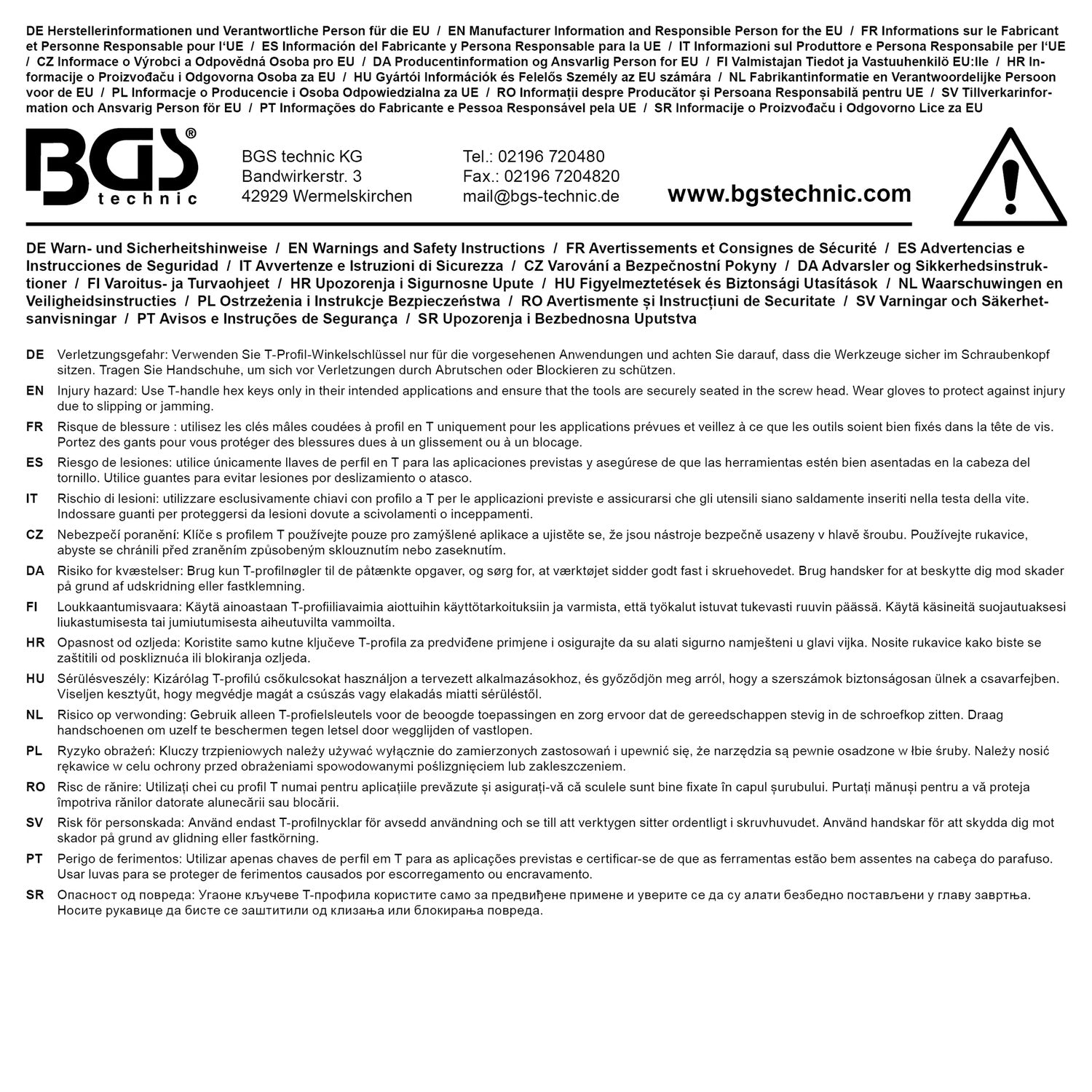 BGS 6091 Schraubendreher T-Gleitgriff T-Profil (für Torx) T10