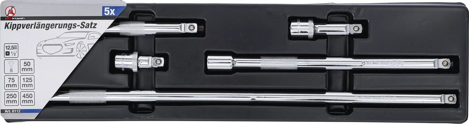BGS DIY 6112 Satz Kippverlängerungen Antrieb 12,5mm (1/2") 5 teilig