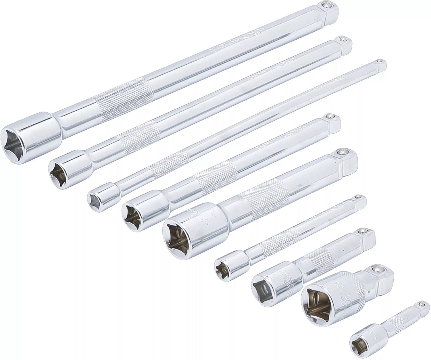 BGS DIY 6113 Satz Kippverlängerungen Antrieb 6,3 (1/4") 10mm (3/8") 12,5mm (1/2") 9 teilig