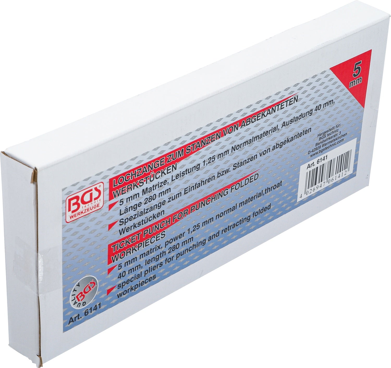BGS 6141 Lochzange zum Stanzen von abgekanteten Werkstücken Länge 280mm