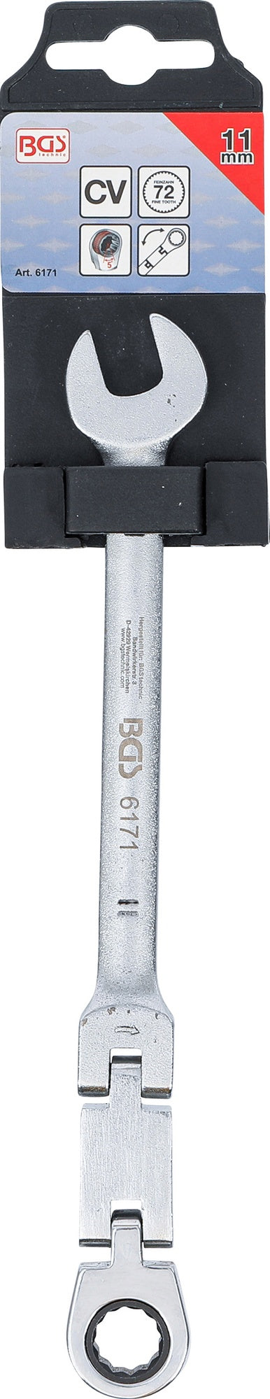 BGS 6171 Doppelgelenk Ratschenringmaulschlüssel abwinkelbar SW 11mm metrische Ausführung