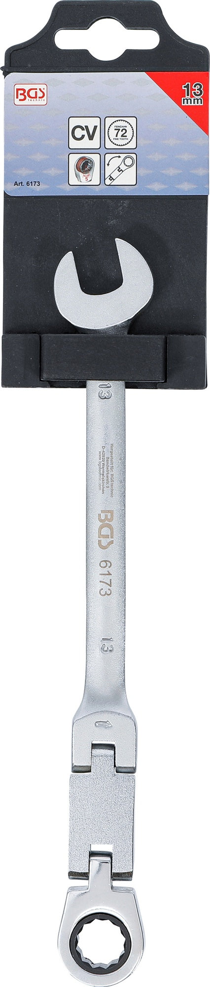 BGS 6173 Doppelgelenk Ratschenringmaulschlüssel abwinkelbar SW 13mm metrische Ausführung