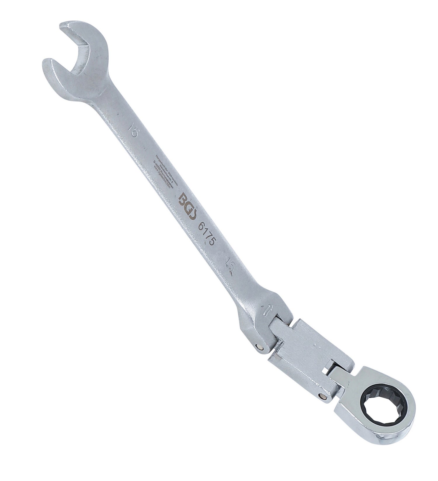 BGS 6175 Doppelgelenk Ratschenringmaulschlüssel abwinkelbar SW 15mm metrische Ausführung