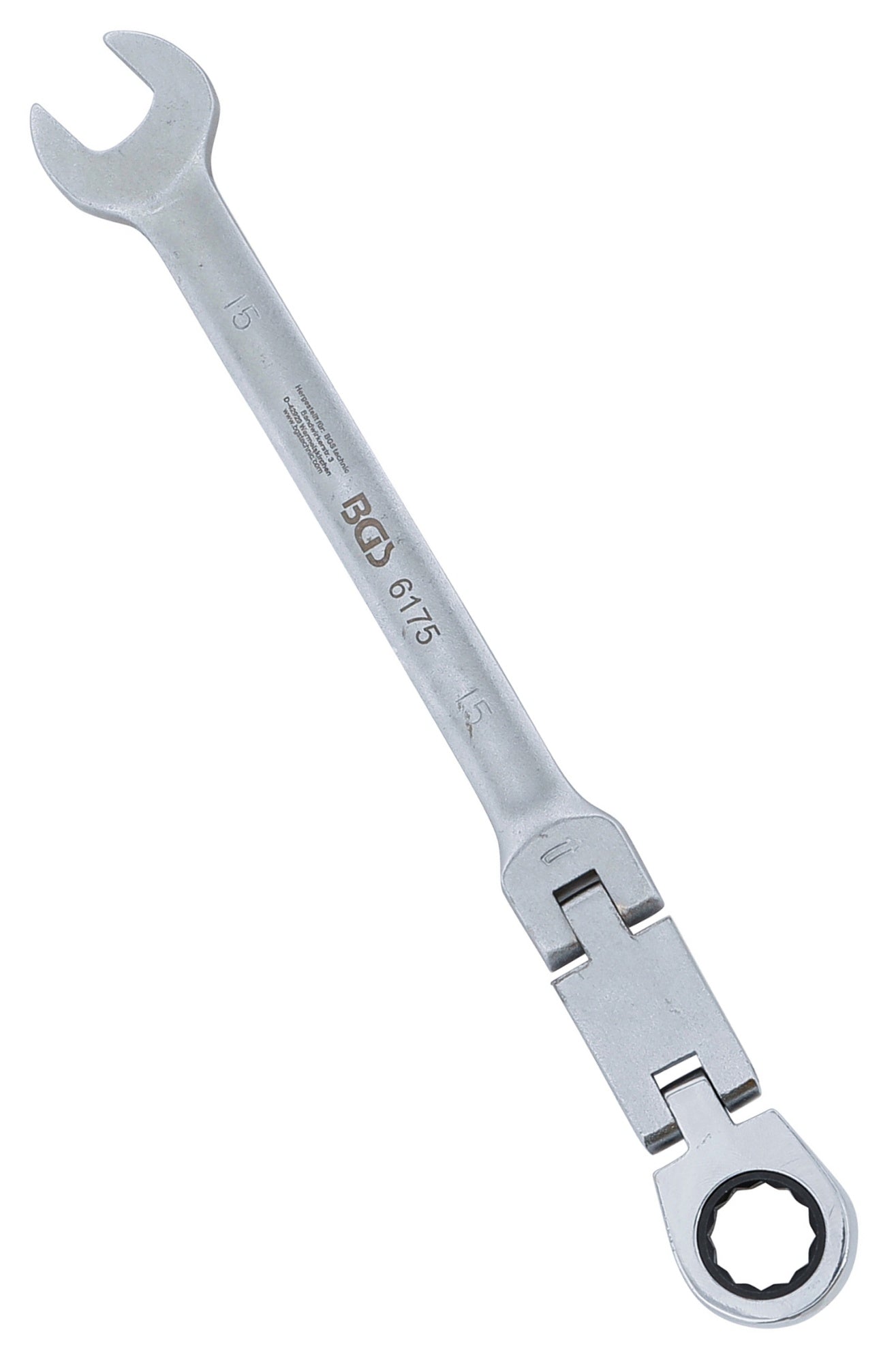 BGS 6175 Doppelgelenk Ratschenringmaulschlüssel abwinkelbar SW 15mm metrische Ausführung
