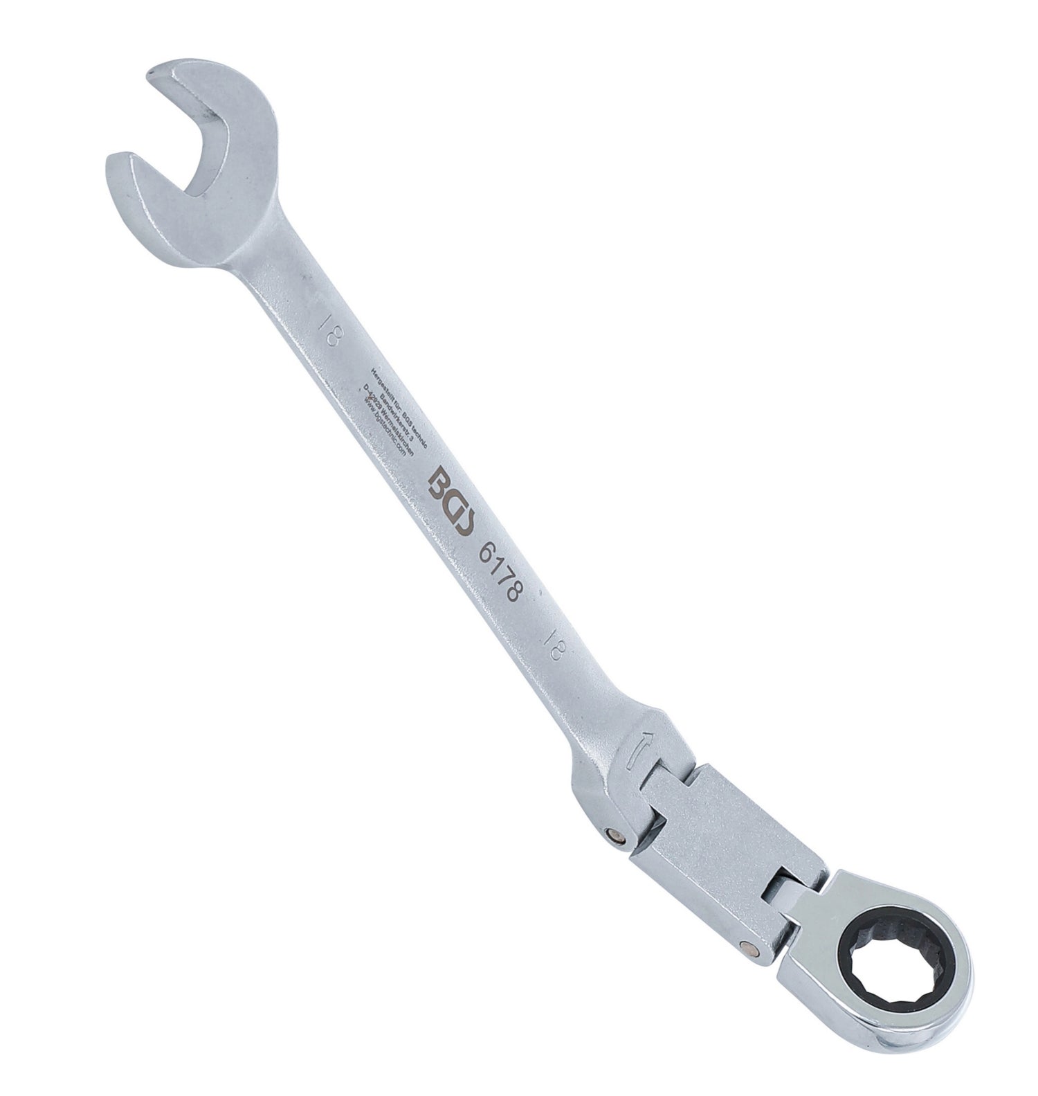BGS 6178 Doppelgelenk Ratschenringmaulschlüssel abwinkelbar SW 18mm metrische Ausführung