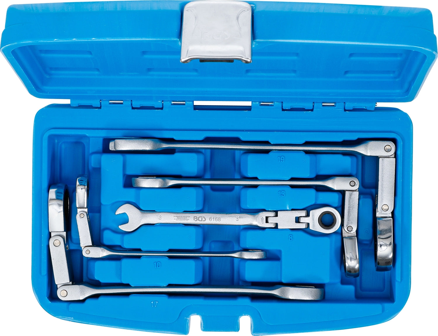 BGS 6181 Satz Doppelgelenk Ratschenringmaulschlüssel abwinkelbar SW 8 - 19mm metrische Ausführung