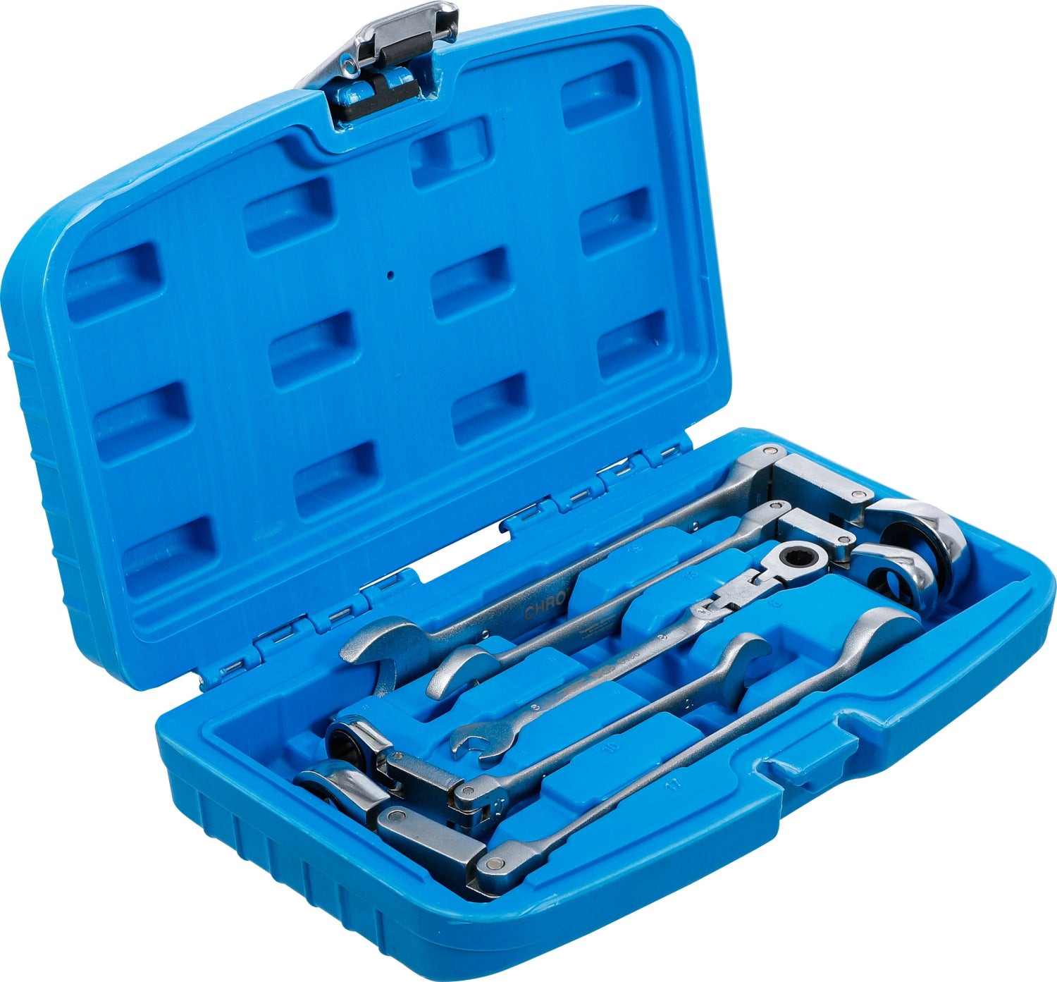 BGS 6181 Satz Doppelgelenk Ratschenringmaulschlüssel abwinkelbar SW 8 - 19mm metrische Ausführung