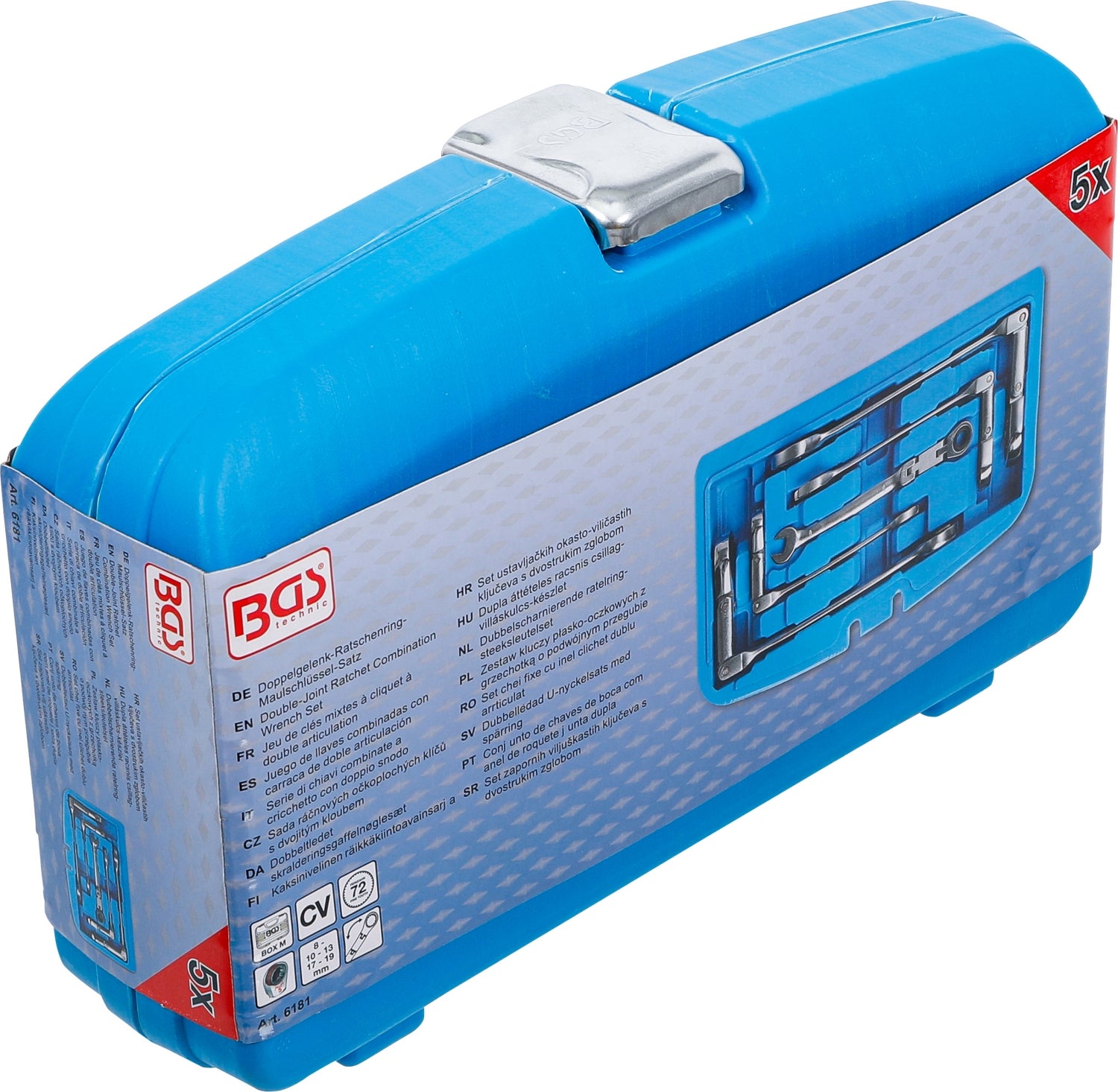 BGS 6181 Satz Doppelgelenk Ratschenringmaulschlüssel abwinkelbar SW 8 - 19mm metrische Ausführung