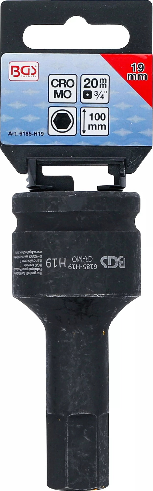 BGS 6185-H19 Kraft Biteinsatz Länge 100mm Antrieb Innenvierkant 20mm (3/4") Innensechskant 19mm