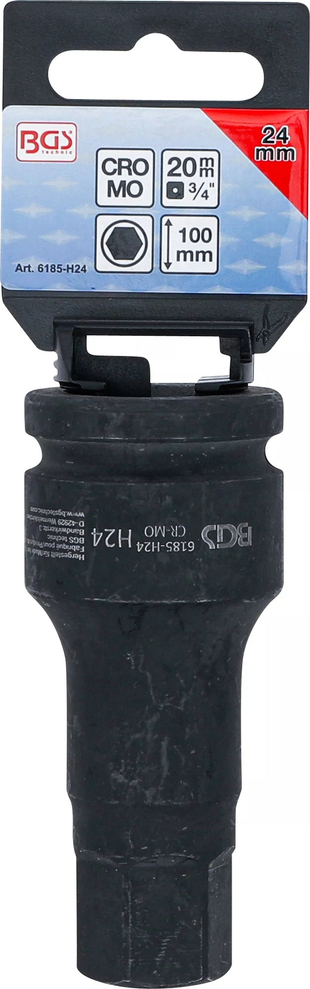 BGS 6185-H24 Kraft Biteinsatz Länge 100mm Antrieb Innenvierkant 20mm (3/4") Innensechskant 24mm