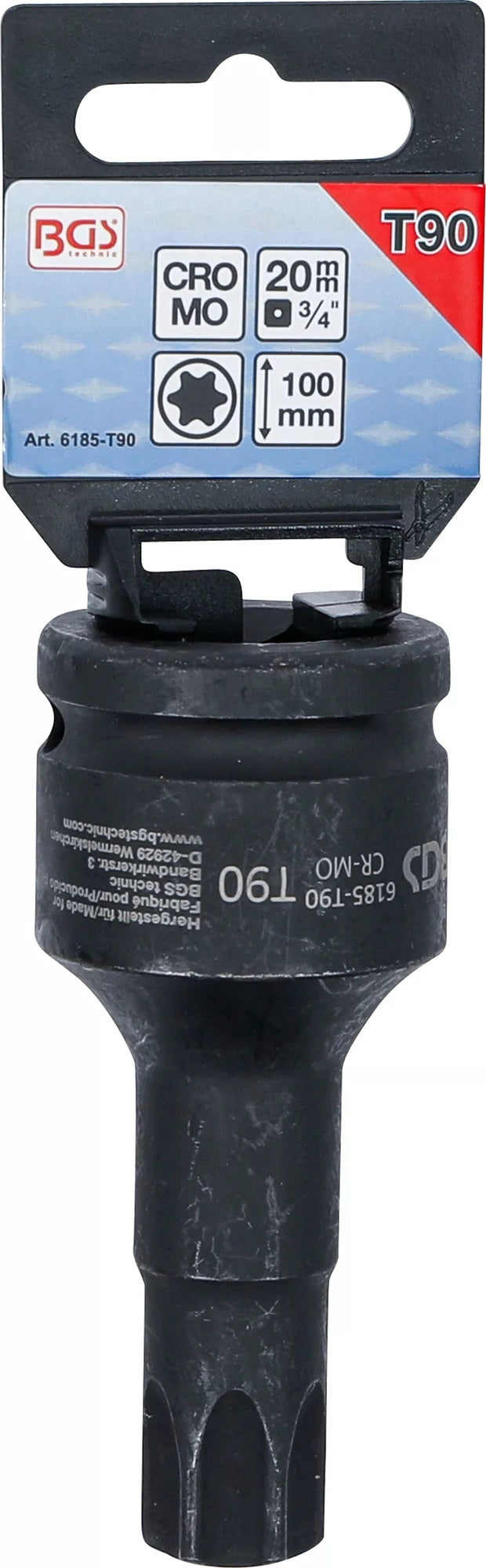 BGS 6185-T90 Kraft Biteinsatz Länge 100mm Antrieb Innenvierkant 20mm (3/4") T-Profil (für Torx) T90