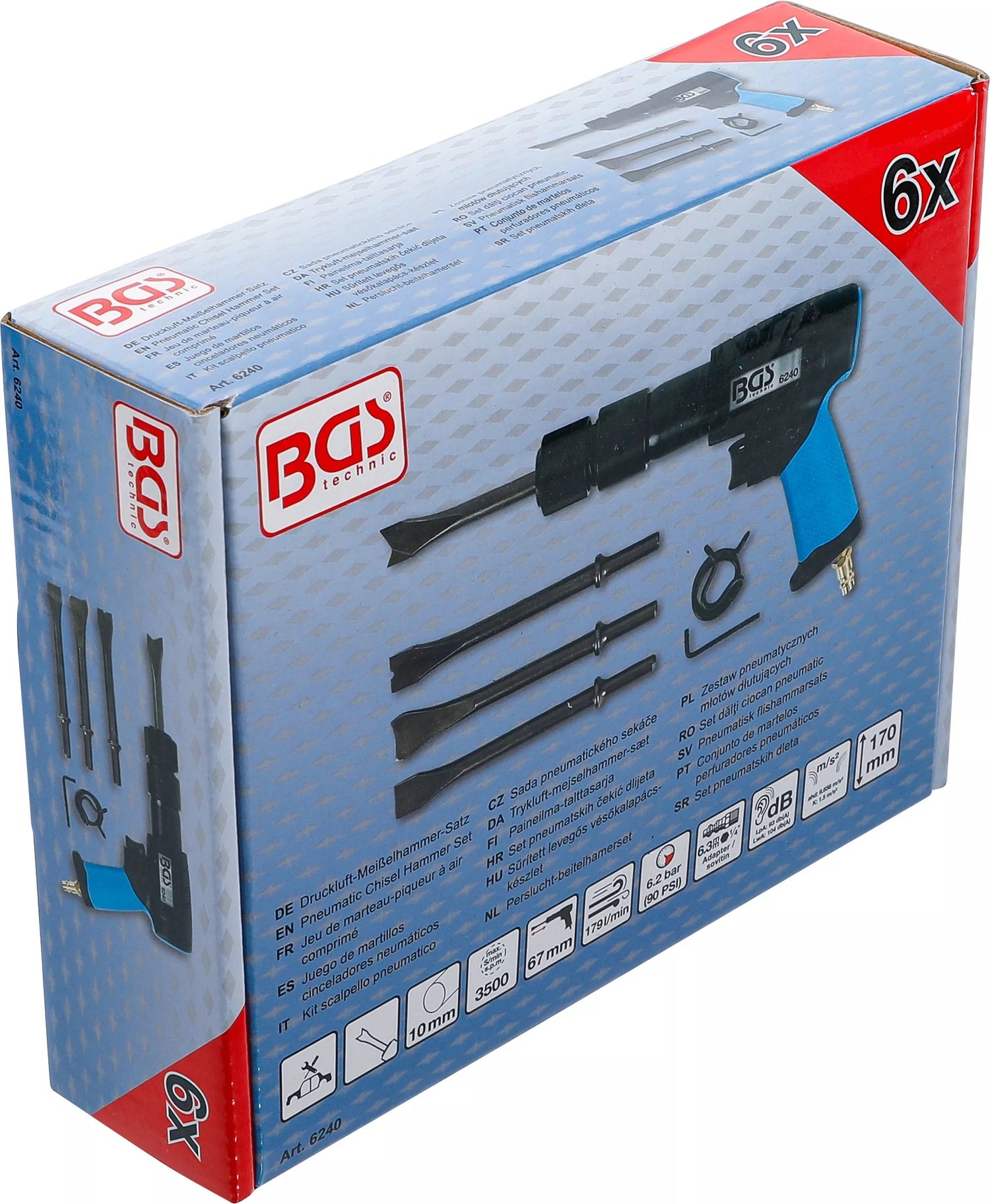 BGS 6240 Satz Druckluft Meißelhammer mit Schnelllösefutter 10mm