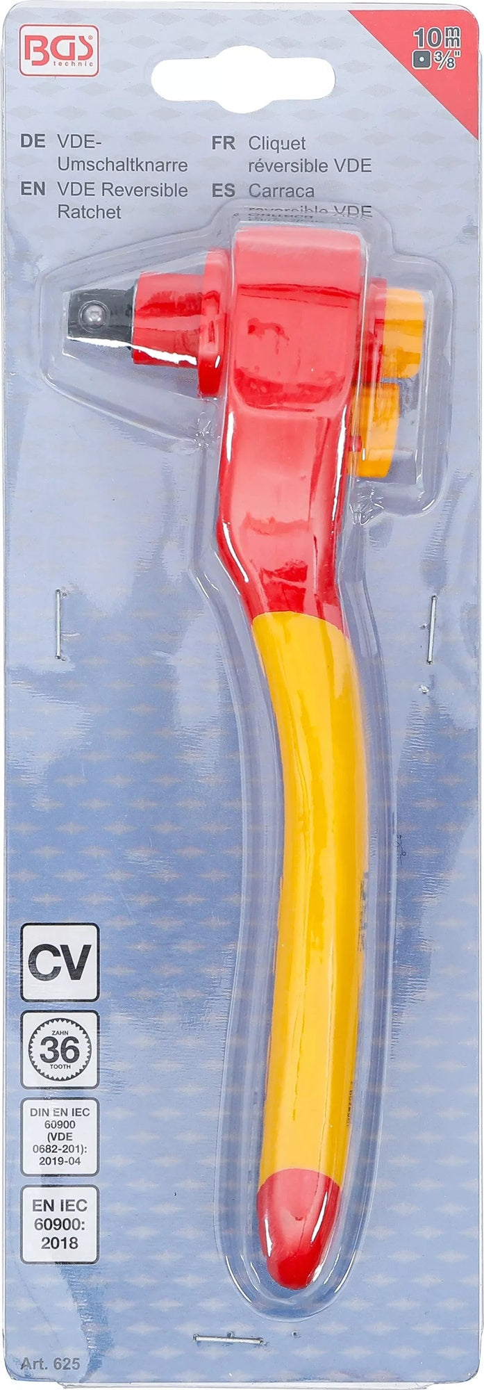 BGS 625 VDE Umschaltknarre Abtrieb Außenvierkant 10mm (3/8") 1000 Volt