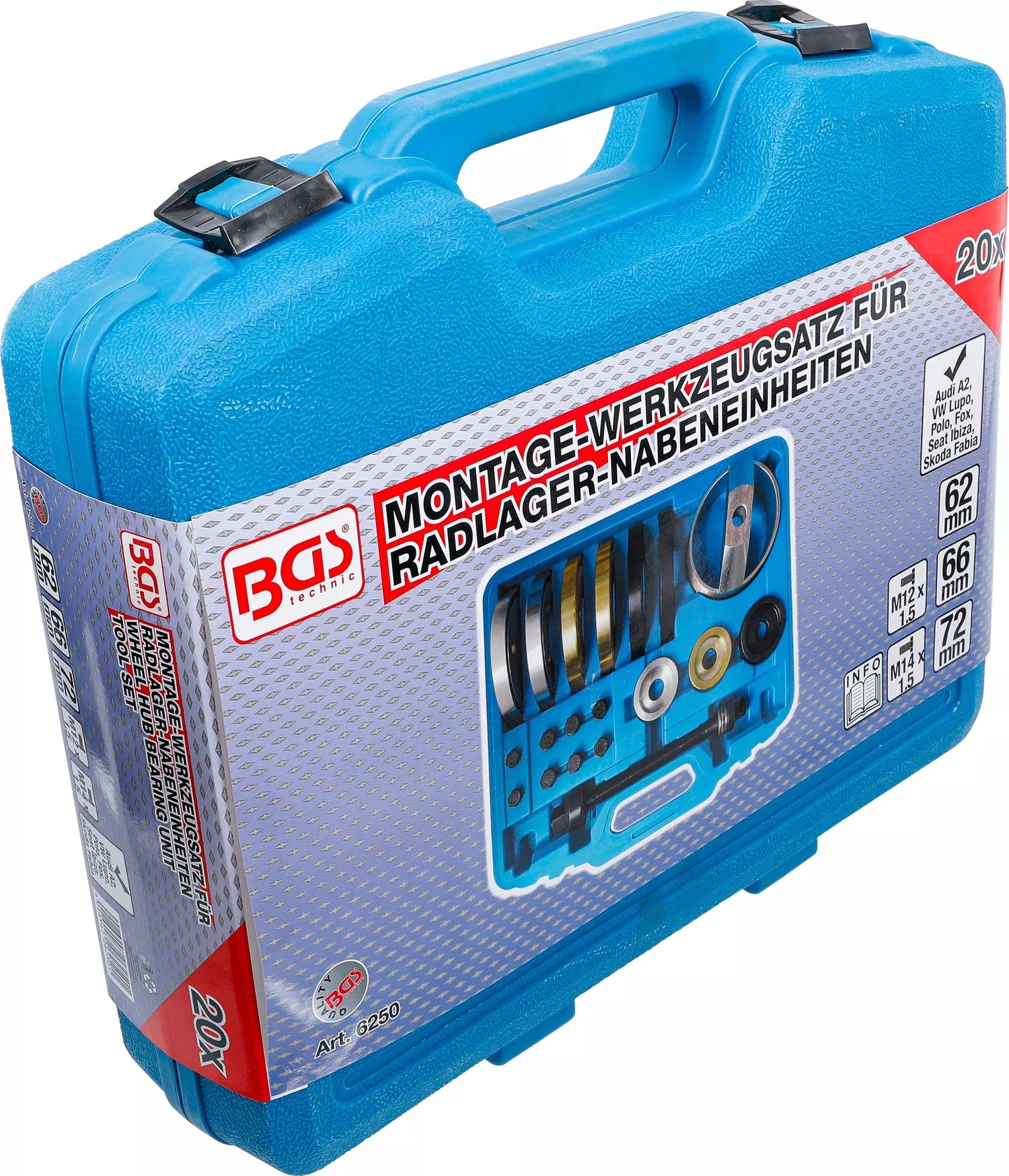 BGS 6250 Satz Montagewerkzeug für Radlager Nabeneinheit für VAG Lagereinheit Ø 62, 66, 72mm