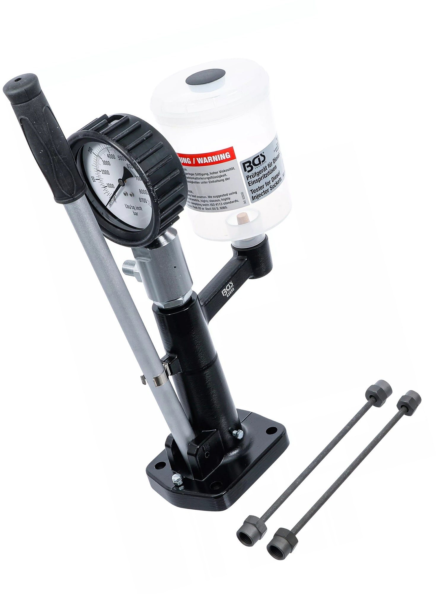 BGS 62650 Einspritzdüsen Prüfgerät Abdrückgerät für Diesel Einspritzdüsen bis 600 bar