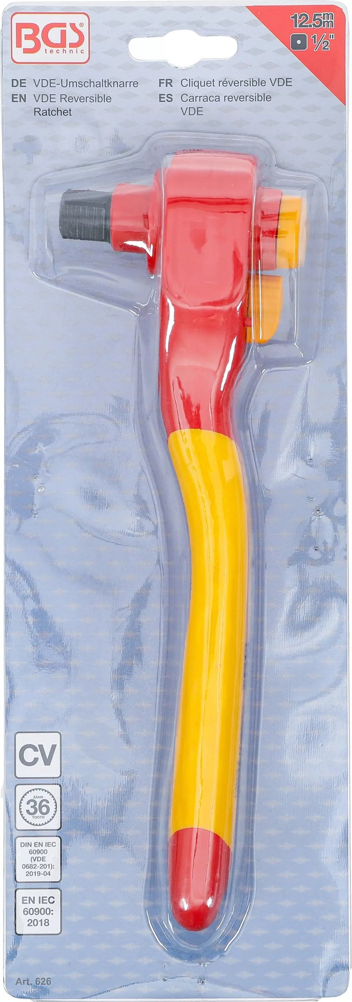 BGS 626 VDE Umschaltknarre Abtrieb Außenvierkant 12,5mm (1/2") 1000 Volt