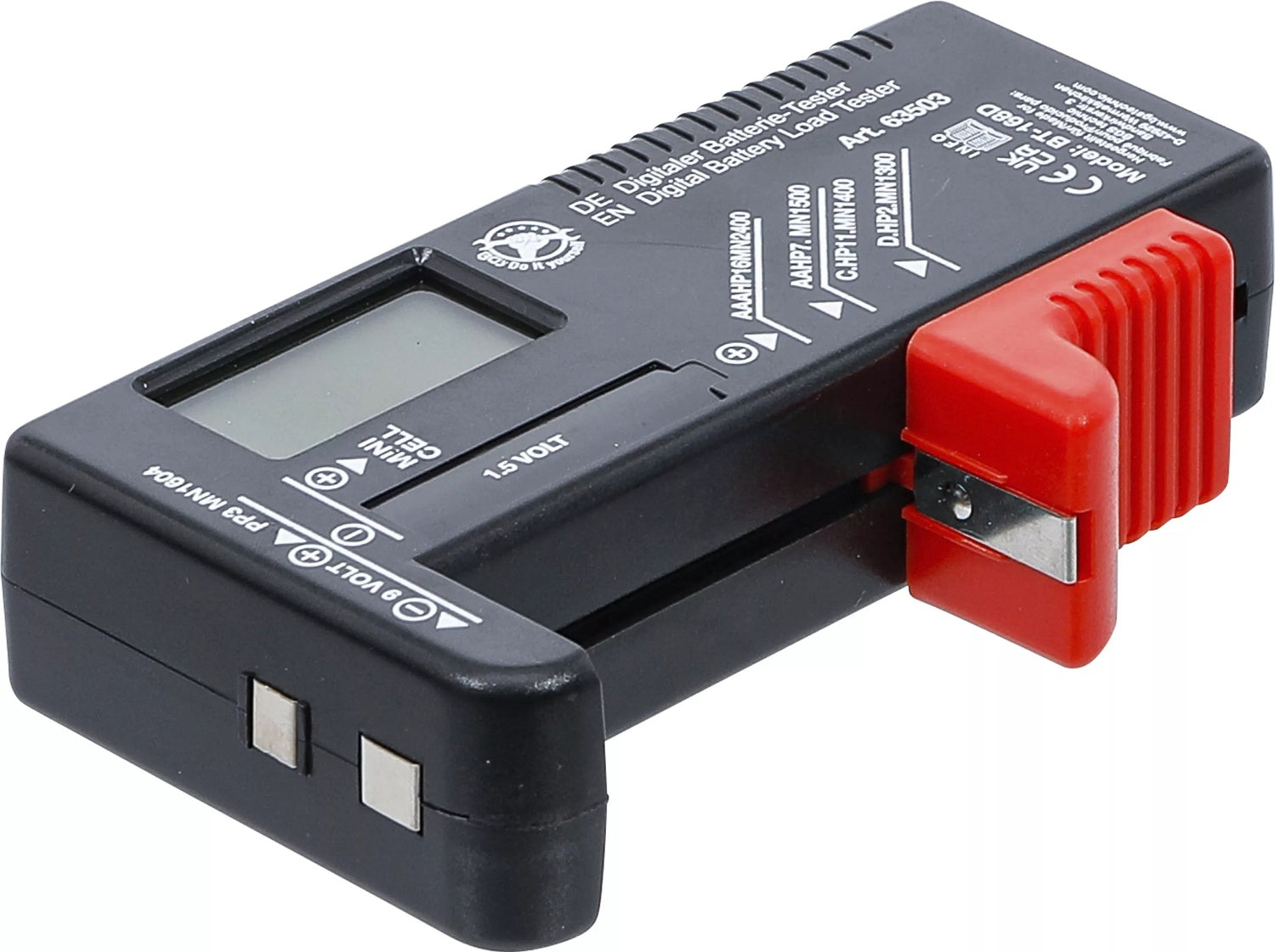 BGS DIY 63503 Digitaler Batterietester 1,5 V 9 V