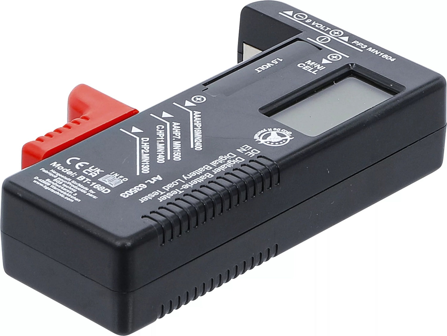 BGS DIY 63503 Digitaler Batterietester 1,5 V 9 V