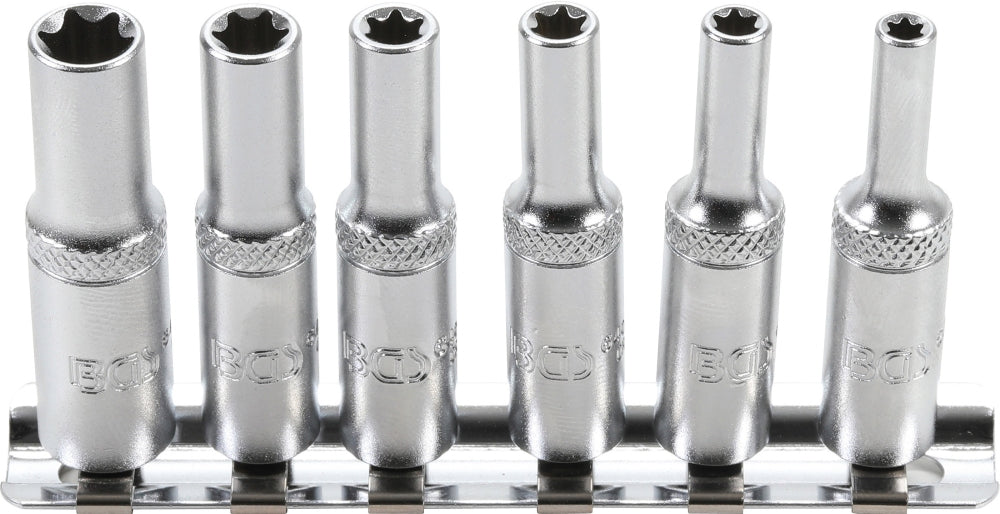 BGS 6403 Satz Steckschlüsseleinsätze E-Profil tief Antrieb Innenvierkant 6,3mm (1/4") SW E4 - E10