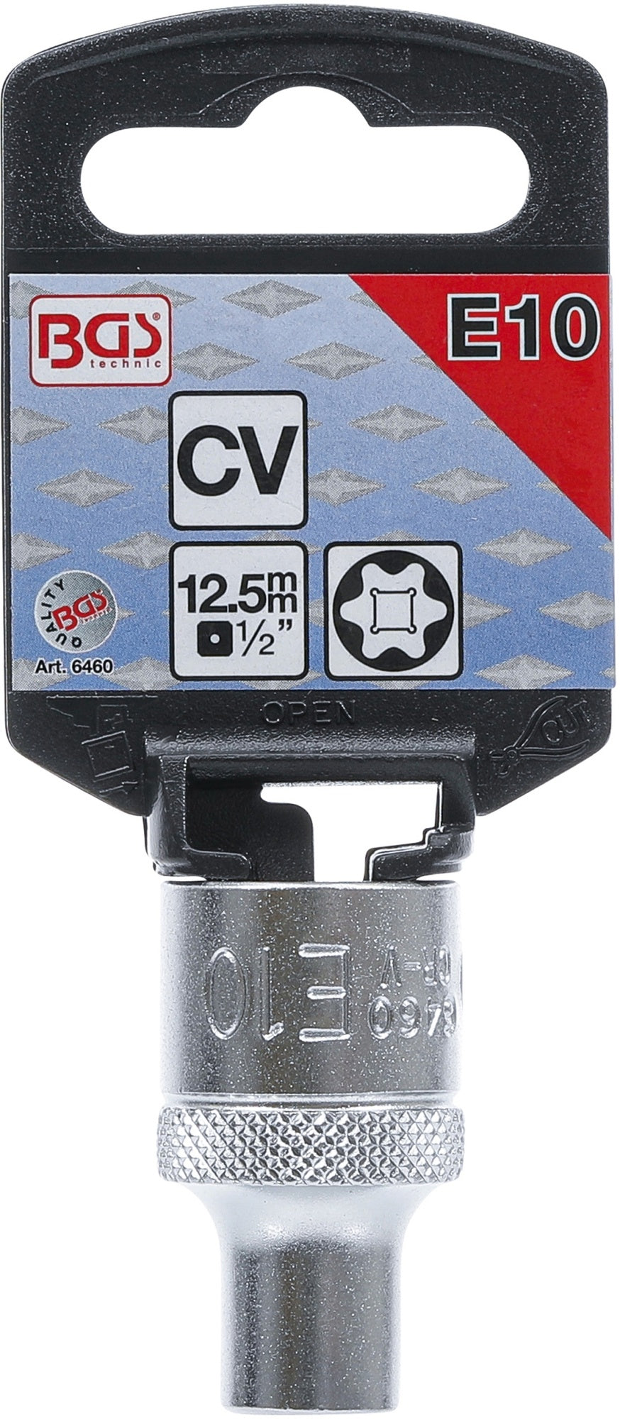 BGS 6460 Nuss / Stecknuss / Steckschlüsseleinsatz E-Profil SW E10 Antrieb 12,5mm (1/2")