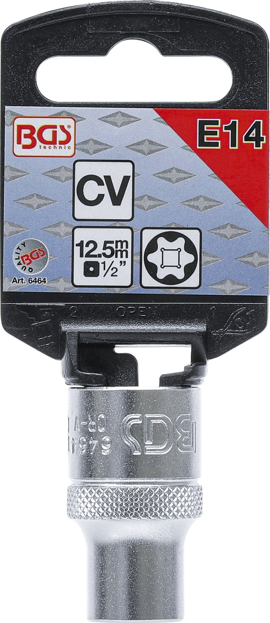 BGS 6464 Nuss / Stecknuss / Steckschlüsseleinsatz E-Profil SW E14 Antrieb 12,5mm (1/2")