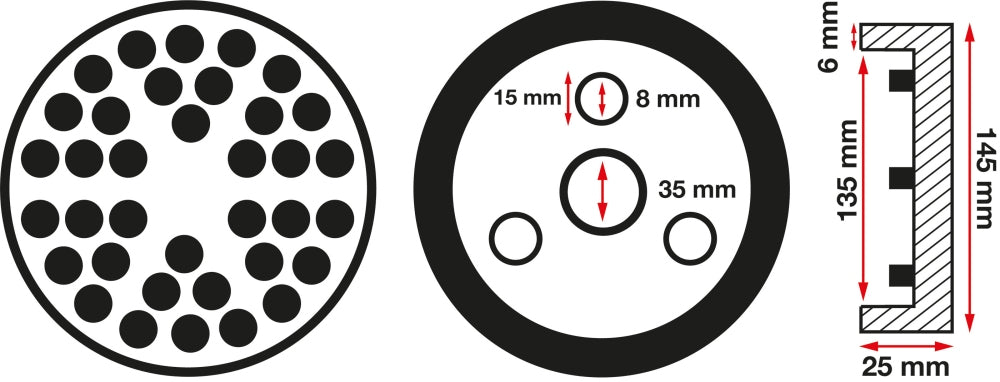 BGS 6474 Gummiteller für Hebebühnen Ø145mm Höhe 26mm SBR Gummi