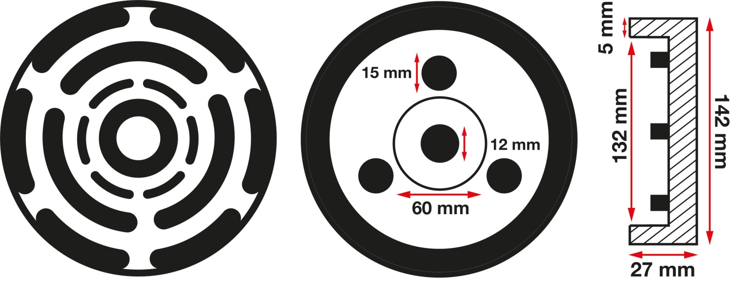 BGS 6476-2 Gummiteller für Hebebühnen Ø140mm Höhe 28mm SBR Gummi