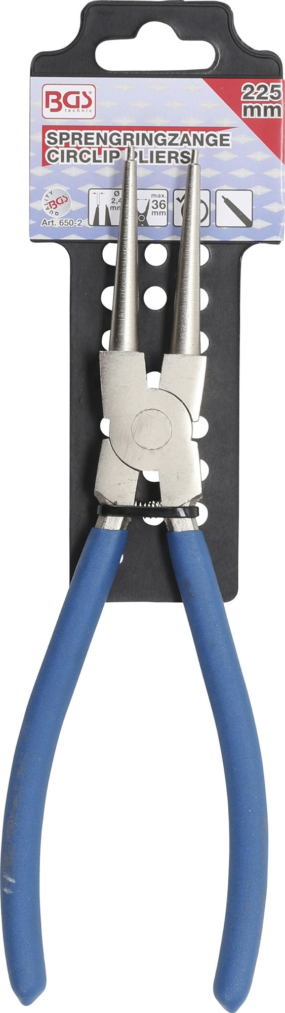 BGS 650-2 Sprengringzange gerade für Innensprengringe Länge 225mm