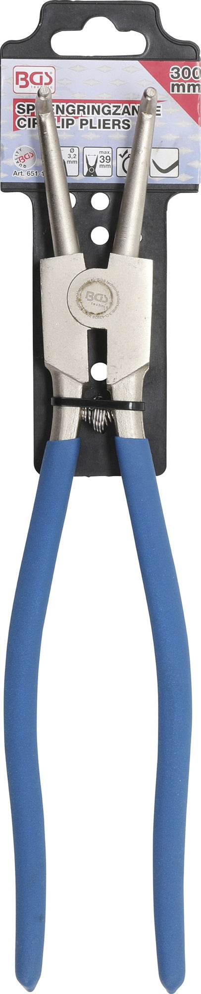 BGS 651-1 Sprengringzange abgewinkelt für Außensprengringe Länge 300mm