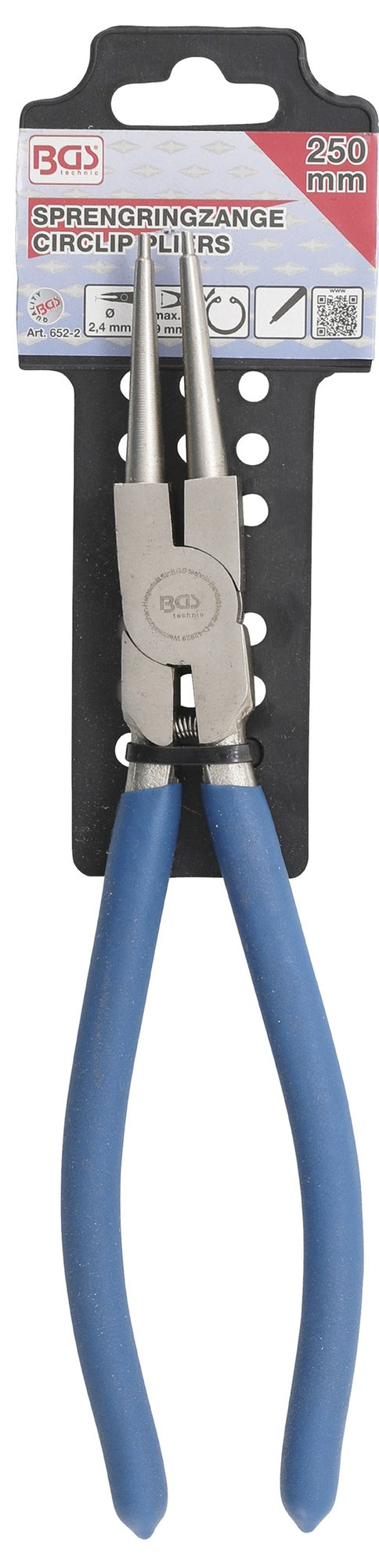 BGS 652-2 Sprengringzange gerade für Innensprengringe Länge 250mm