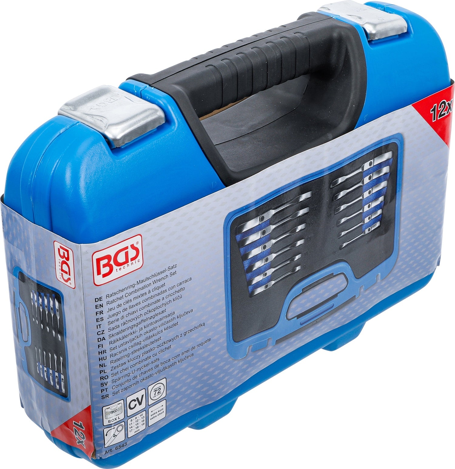 BGS 6543 Satz Ratschenringmaulschlüssel kurz abwinkelbar SW 8 - 19mm 12 teilig