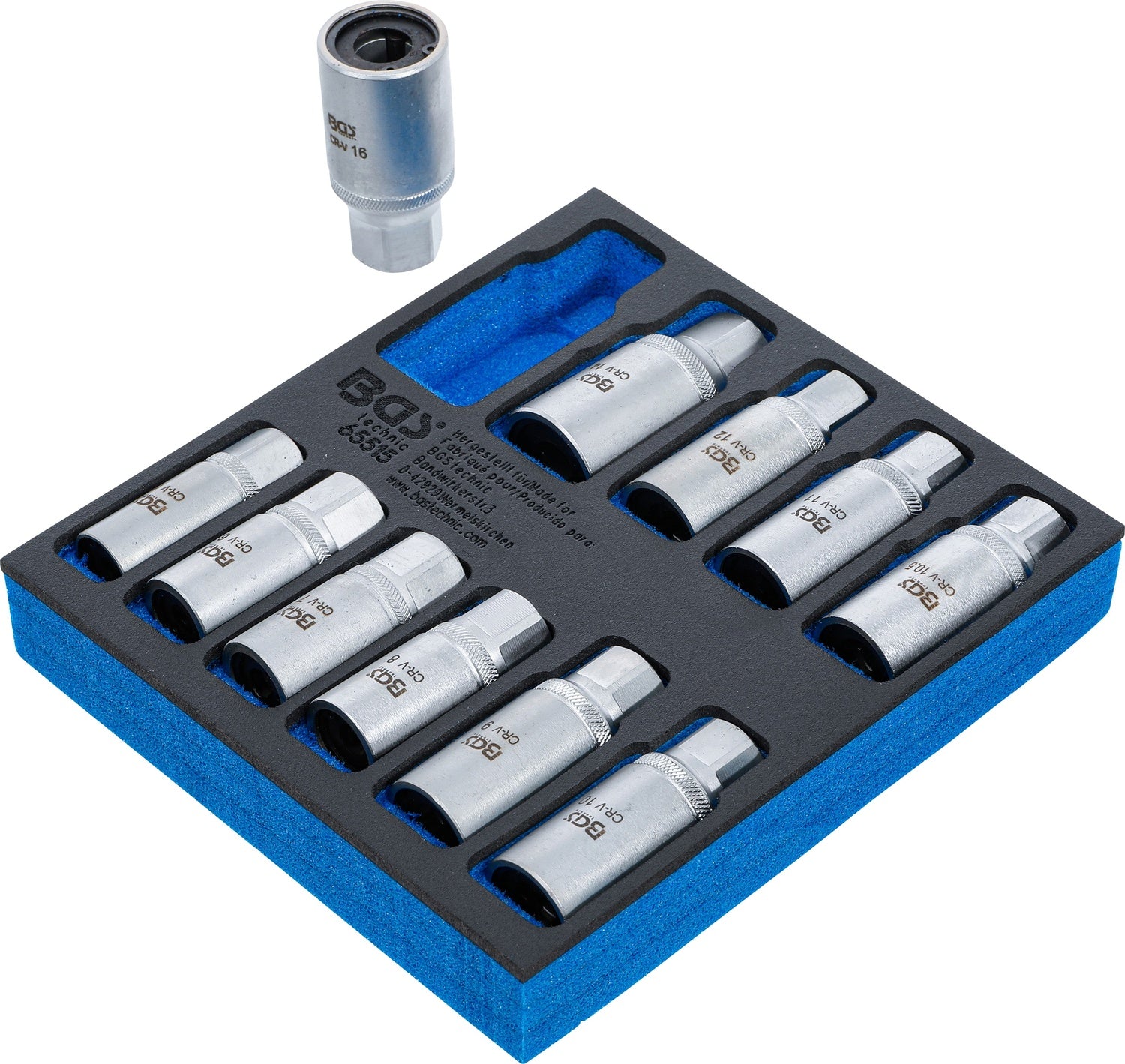 BGS 65515 Satz Ausdreher für Stehbolzen / Stehbolzenausdreher 5 - 16mm Werkstattwageneinlage 1/6 11 teilig