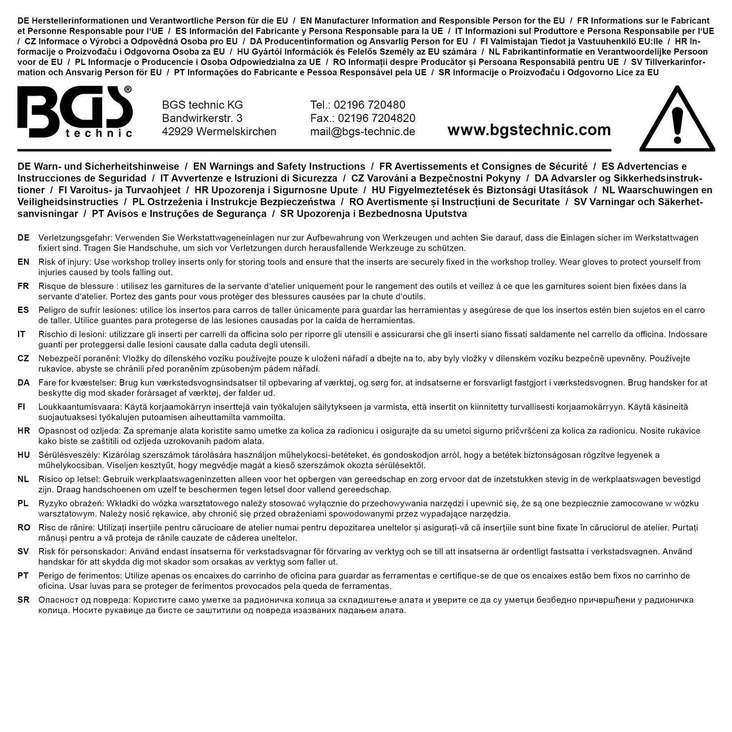 BGS 6659 Satz Werkzeug für Felgenschlösser für VAG 20-teilig Werkstattwageneinlage 1/6