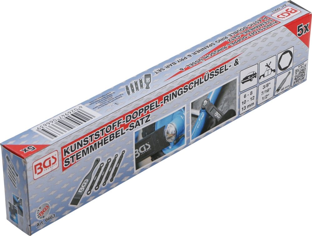 BGS 6663 Satz Doppel Ringschlüssel und Stemmhebel Kunststoff