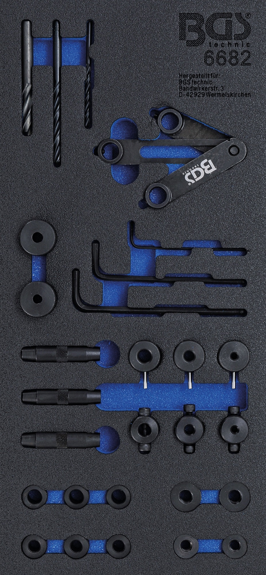 BGS 6682 Satz Werkzeug für Zylinderkopf-Bohrlehren 28-teilig