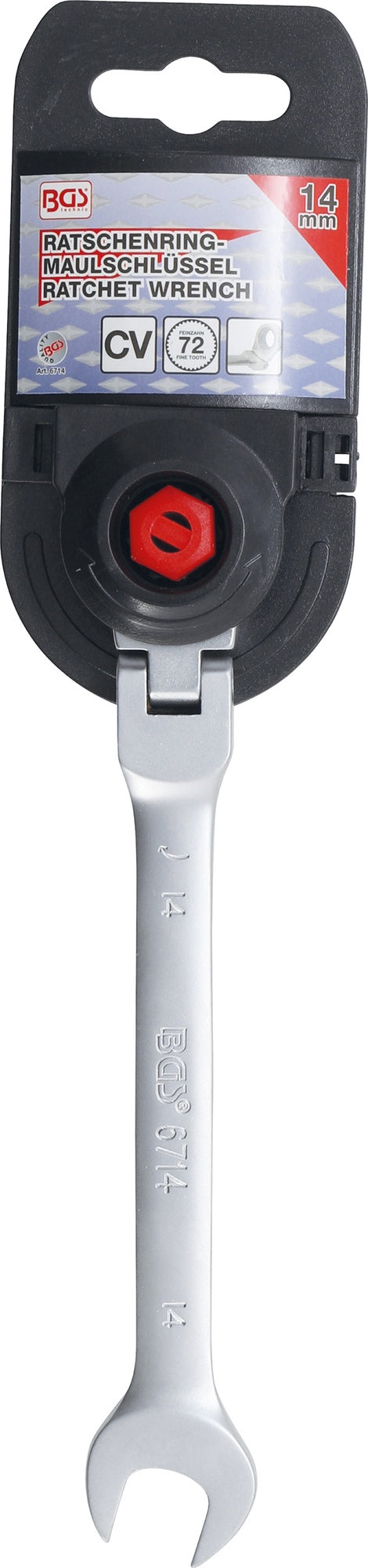 BGS 6714 Ratschenringmaulschlüssel abwinkelbar SW 14mm